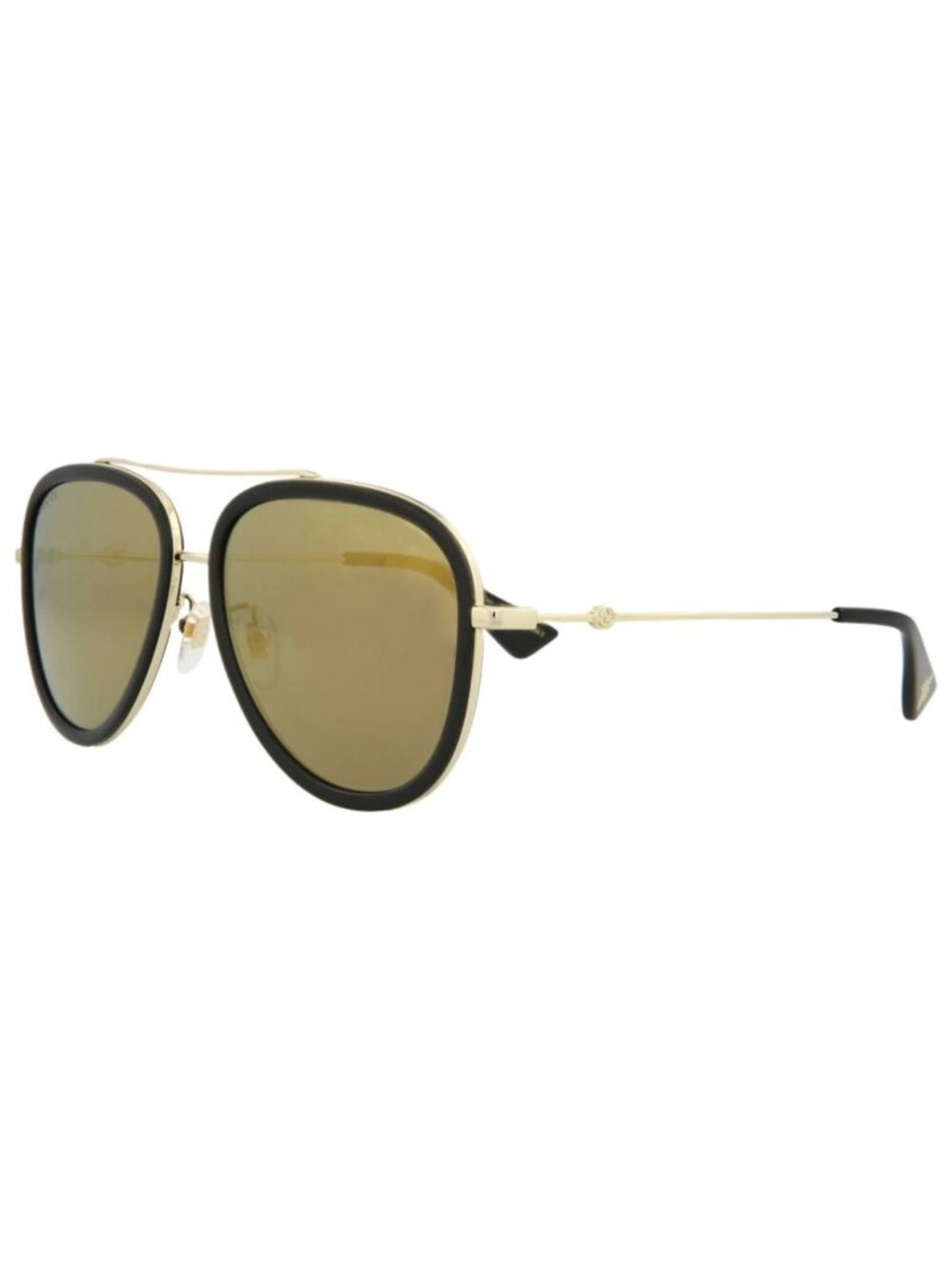 New Gucci Women's Sunglasses Aviator Metal Frame Gold Gold Gold